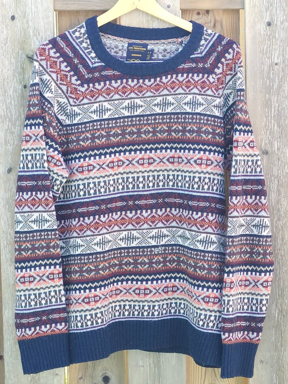 CPO Provisions Sweater Size Large Lambswool Blend Lambs Wool